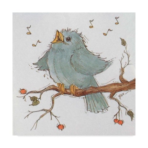 Trademark Fine Art Beverly Johnston 'Blue Song Bird' Canvas Art, 18x18 ALI40003-C1818GG